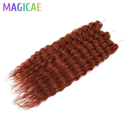 3Pcs 24Inches 300Grams Ariel Deep Water Twist Braids Crochet Curly Hair Orange Brown6# Blond 613 White Gray 58# Bundles