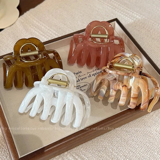 High Quality Large Pumpkin Shape Hair Claw for Women Elegant Back Head Headband Claw Clip Hair Clip Fashion Hair Accessories