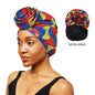 Woman African Satin Lined Turban Cap Big Flower Hat Floral Printed Headwrap Bonnet Muslim Headscarf Ladies Beanies