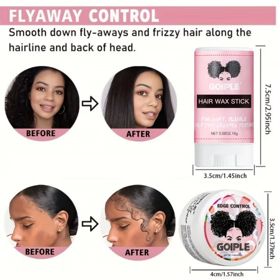 GOIPLE Beginners Lace Wig Styling Products Long-Lasting Finishing Wax Stick and Edge Control Gel Wig Bonding Glue Small Size Kit