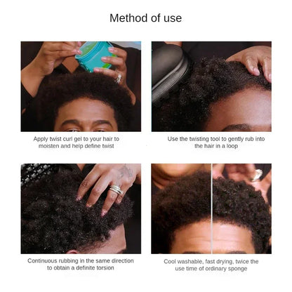 Black Curls Hairdressing Massage Cleaning Tools for Men Afro Curl Brush Curling Hair Sponge Barbers Styling Dreadlock