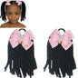 2Pcs Kids Bouncy Wand Curl Pigtail Extensions with Cute Bow, Spring Twist Scrunchie Ponytails for Black Girls Hair Accessories