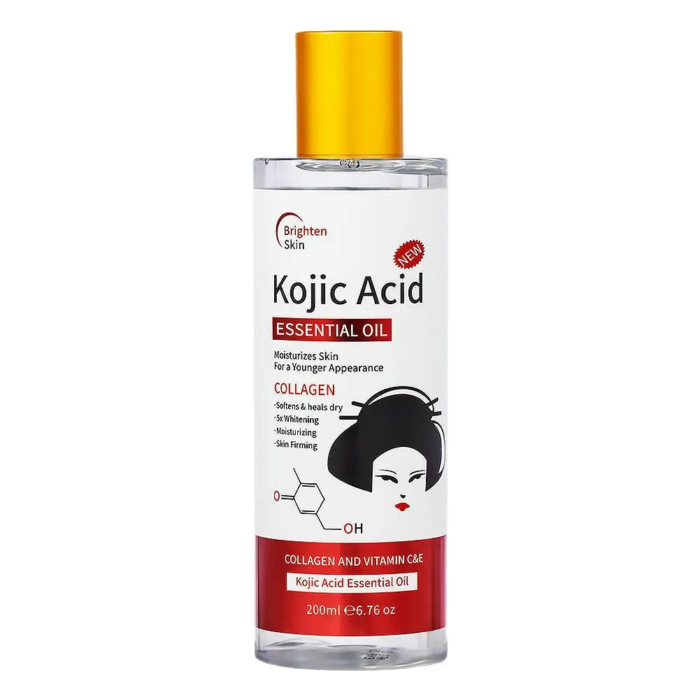 Rose Turmeric Kojic Acid Massage Body Oil 220Ml Whitening Body Oil for Dark Spots, Brightening Smoothing Face Body Skin Care