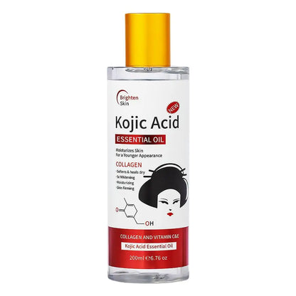 Rose Turmeric Kojic Acid Massage Body Oil 220Ml Whitening Body Oil for Dark Spots, Brightening Smoothing Face Body Skin Care