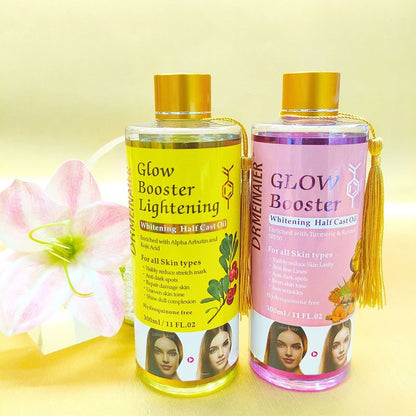 Glow Booster Body Brightening Half Cast Massage Oil,Arbutin Kojic Acid Skin Tone Correcting Meridian SPA Relaxation Care Serum