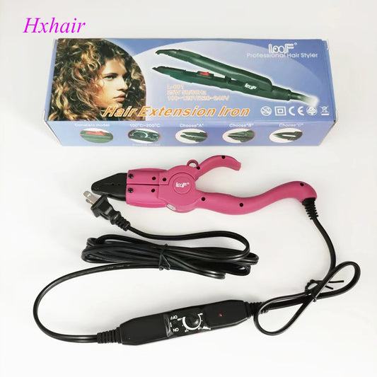 No.4 Adjust Temperature Hair Extension Fusion Connector/Hair Extension Fusion Iron US Plug 110V Black Pink Color Hair Connector