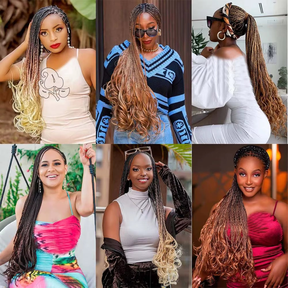 Elevate Your Style with 24-Inch Synthetic French Curls Crochet Hair - Pre-Stretched Loose Wave Braiding Hair in Ombre Colors