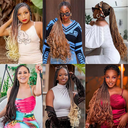 Elevate Your Style with 24-Inch Synthetic French Curls Crochet Hair - Pre-Stretched Loose Wave Braiding Hair in Ombre Colors