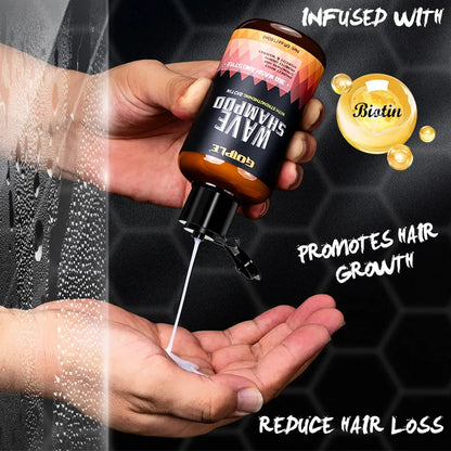 180Ml Wave Shampoo Deep Clean or 113G 360 Style High Shine Hair Pomade Strong Hold Layered Control Wavy Wax Cream for Men