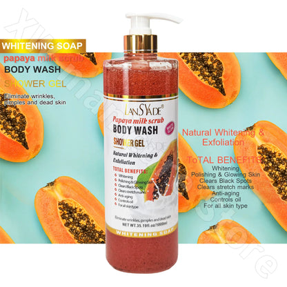 Scrub Shower Gel 1000Ml Silky Skin Rich Foam Refreshing Moisturizing Gentle Cleansing Improves Dullness Long-Lasting Fragrance
