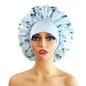 Hair Cap Silk Satin Bonnet Large Sleeping Satin Bonnet Flower Print Elastic Band High Density Women Braids Curly Night Hat