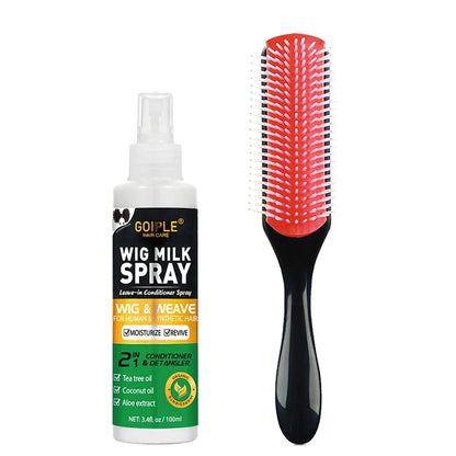 100Ml 2 in 1 Professional Wig Milk Spray Leave in Conditioner Heat Protection Mist Moisturizes Hair Care Product