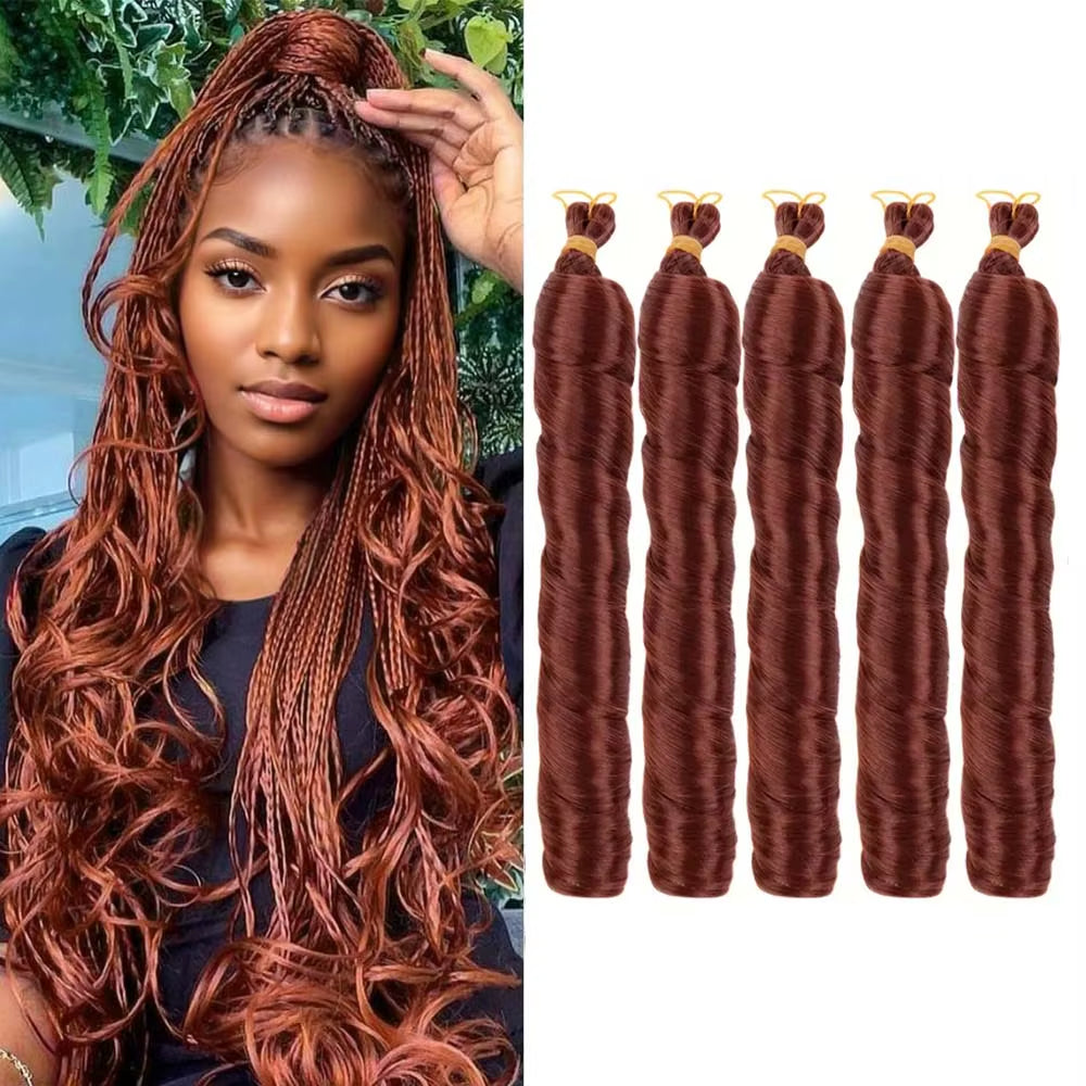Elevate Your Style with 24-Inch Synthetic French Curls Crochet Hair - Pre-Stretched Loose Wave Braiding Hair in Ombre Colors