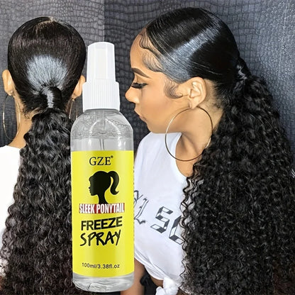 Sleek Ponytail Freeze Spray - Long Lasting Hold, Frizz Control, and Shine - Non-Sticky Formula for Professional Looking
