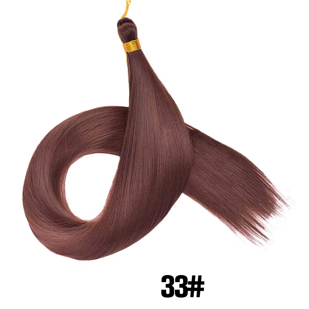 Elevate Your Look with 26 Inch Silky Bone Straight Synthetic Crochet Braids - Ombre Black Hair Extensions