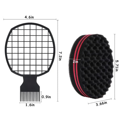 Barber Shop Men Hair Braider Twist Sponge Gloves African Hair Styling Fork Comb Hair Curls Foam for Salon Hairdressing Tools