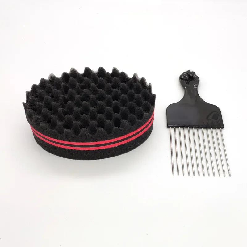Barber Shop Men Hair Braider Twist Sponge Gloves African Hair Styling Fork Comb Hair Curls Foam for Salon Hairdressing Tools