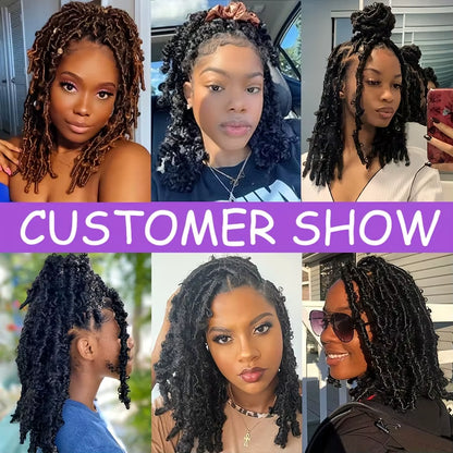 Transform Your Look with 10Strand Butterfly Locs Crochet Hair Extensions - 12 Inch Soft Synthetic Curly Braids