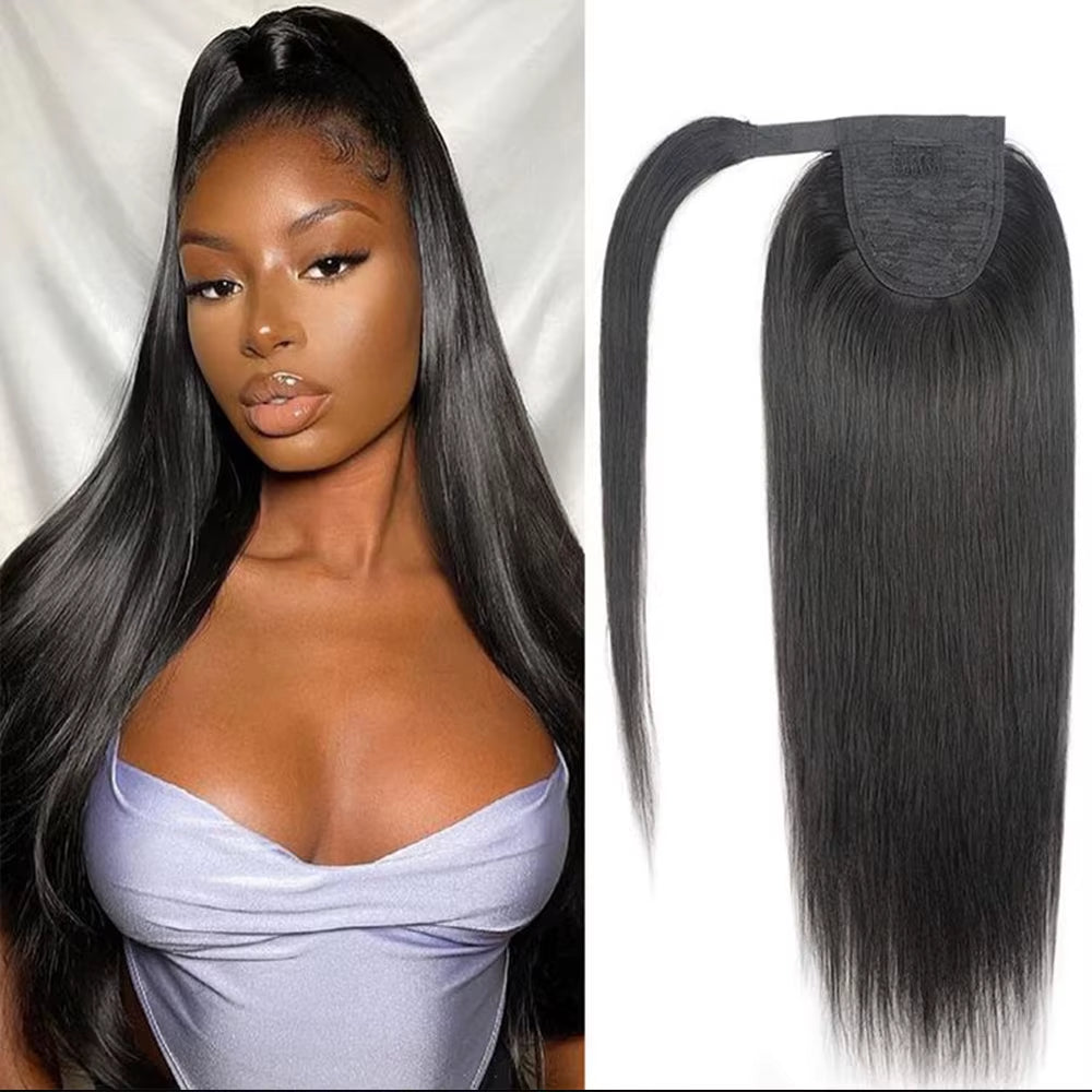 Elevate Your Look with 100G Ponytail Human Hair Extensions - Luxurious 100% Remy Brazilian Hair in Stunning Lengths from 10" to 32"!