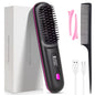 Experience Effortless Style Anywhere with the 2026 Cordless Portable Hair Straightener Brush - Fast Heating with LCD Temperature Display