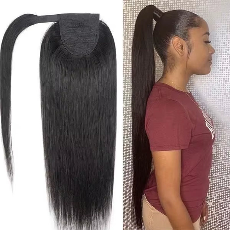 Elevate Your Look with 100G Ponytail Human Hair Extensions - Luxurious 100% Remy Brazilian Hair in Stunning Lengths from 10" to 32"!