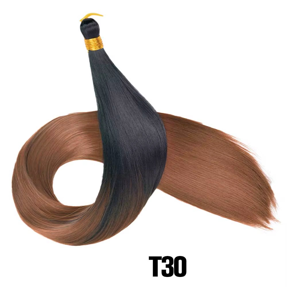 Elevate Your Look with 26 Inch Silky Bone Straight Synthetic Crochet Braids - Ombre Black Hair Extensions
