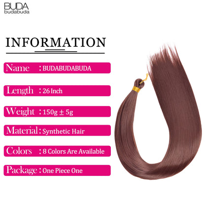 Elevate Your Look with 26 Inch Silky Bone Straight Synthetic Crochet Braids - Ombre Black Hair Extensions