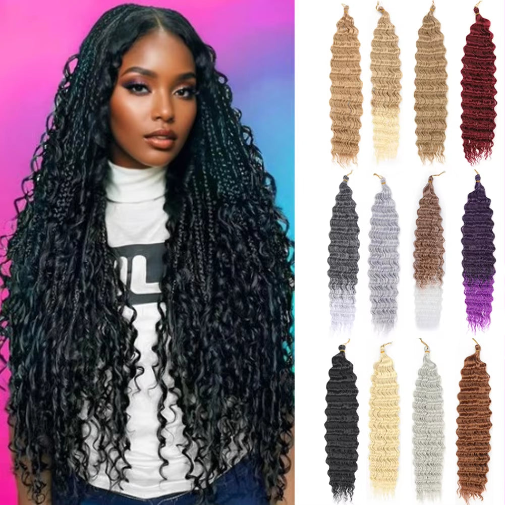 Transform Your Look with Our Deep Wave Crochet Hair - Synthetic Passion Twist Braiding Hair Extensions for Stunning Afro Curls and Ocean Waves
