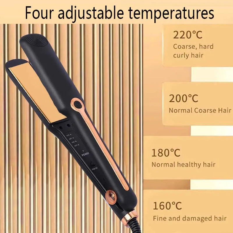 Professional Ceramic Hair Curly Hair Straightener Flat Iron Fast Heat Portable for Salon Household Temperature Adjustable