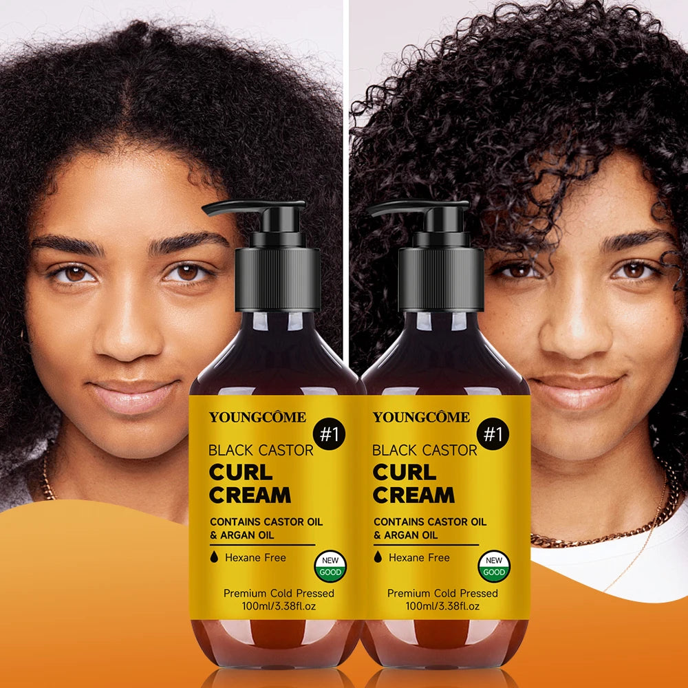 Castor Oil Hair Cream Clean Strengthen Hair Root Reduce Dandruff Improve Dryness anti Frizzy Nourish Repair Damaged Hair Care