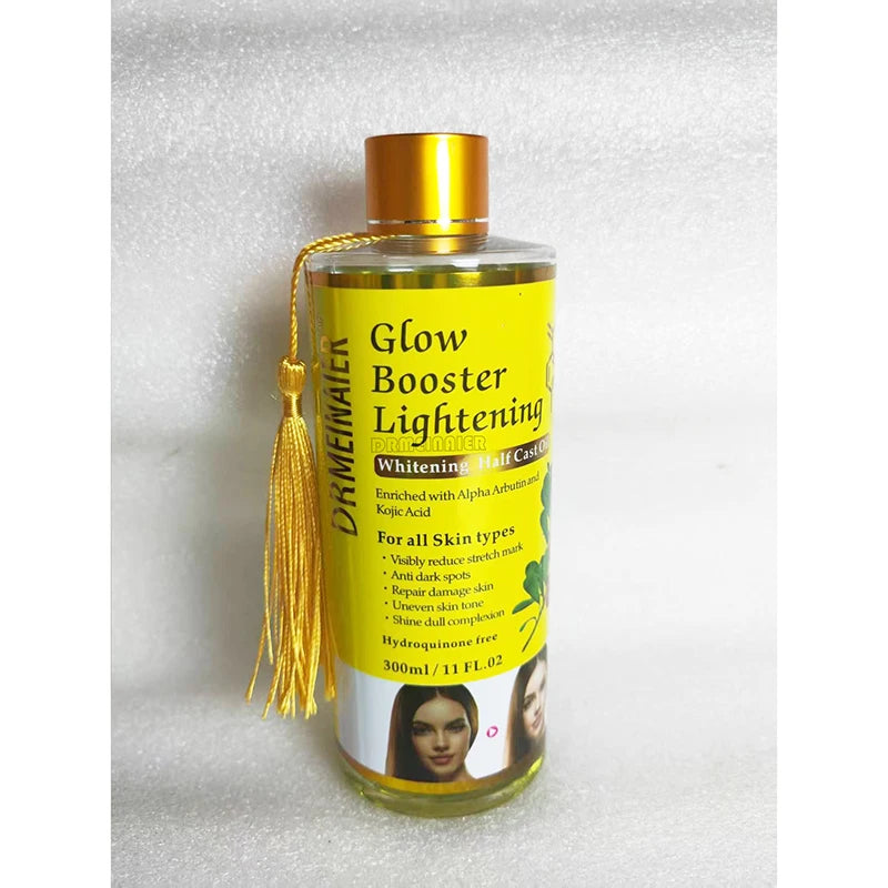 Glow Booster Body Brightening Half Cast Massage Oil,Arbutin Kojic Acid Skin Tone Correcting Meridian SPA Relaxation Care Serum
