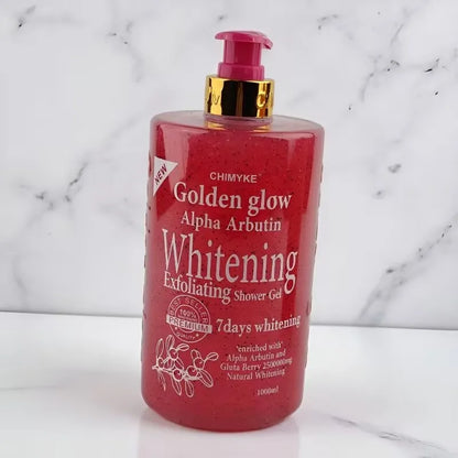 1Kg 7Days Golden Glow Alpha Arbutin Brightening Body Wash | Tone Even, Deep Moisture, Skin Smoothing, Radiant Finish Shower Gel