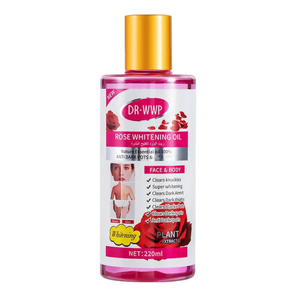 Rose Turmeric Kojic Acid Massage Body Oil 220Ml Whitening Body Oil for Dark Spots, Brightening Smoothing Face Body Skin Care