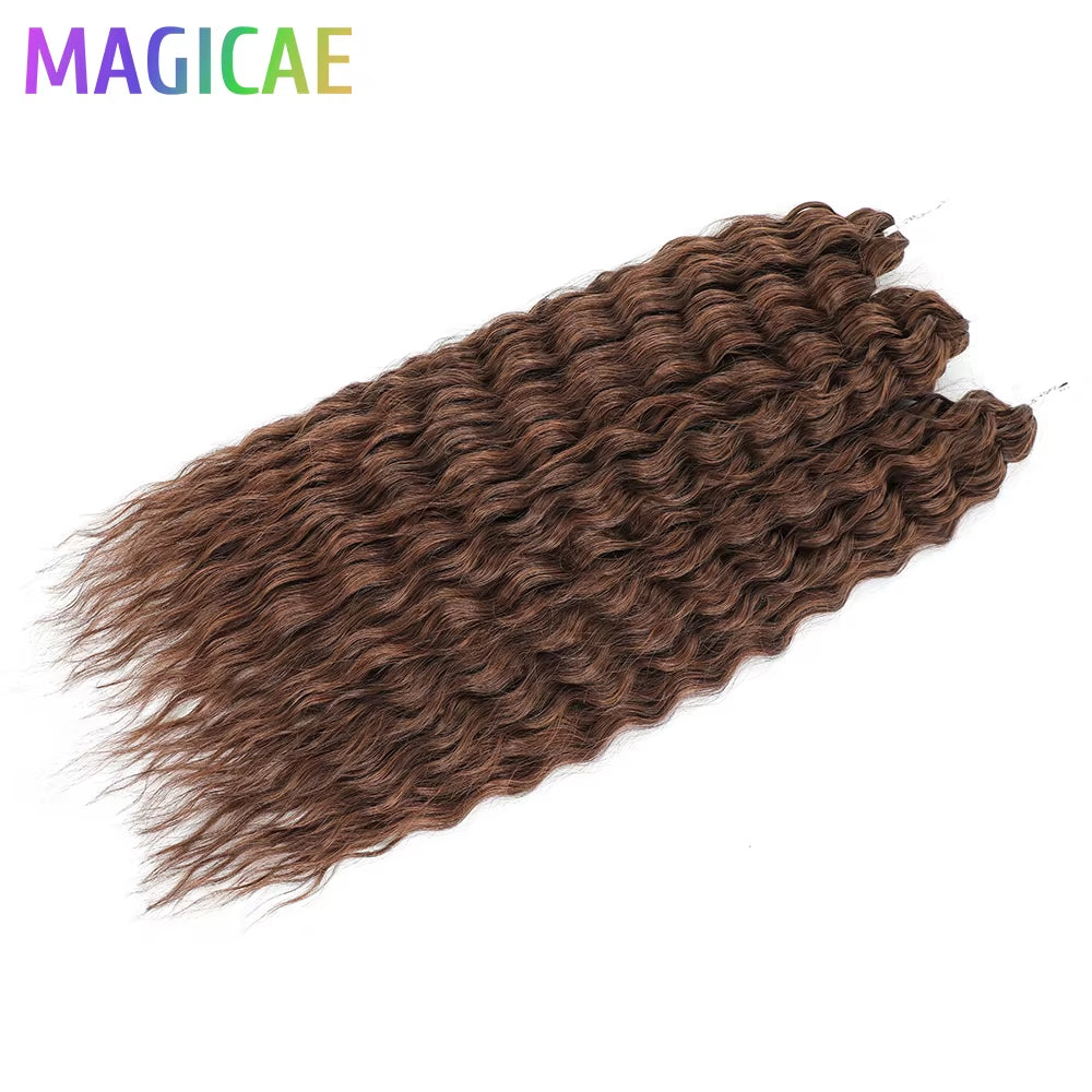 3Pcs 24Inches 300Grams Ariel Deep Water Twist Braids Crochet Curly Hair Orange Brown6# Blond 613 White Gray 58# Bundles