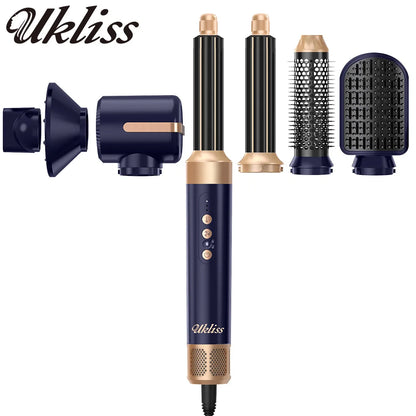 Hair Dryer Brush 7 in 1, Air Styler Set with Curling Iron, round Brush, Straightener for Women