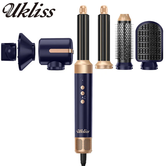 Hair Dryer Brush 7 in 1, Air Styler Set with Curling Iron, round Brush, Straightener for Women