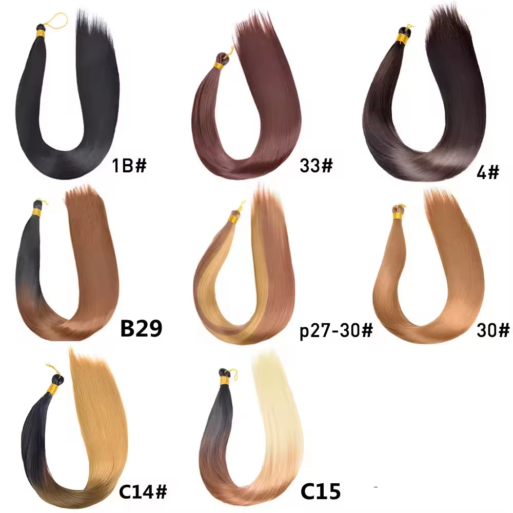 Elevate Your Look with 26 Inch Silky Bone Straight Synthetic Crochet Braids - Ombre Black Hair Extensions