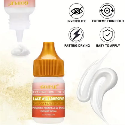 GOIPLE Beginners Lace Wig Styling Products Long-Lasting Finishing Wax Stick and Edge Control Gel Wig Bonding Glue Small Size Kit