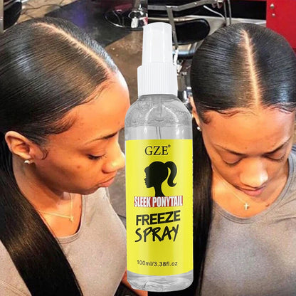 Sleek Ponytail Freeze Spray - Long Lasting Hold, Frizz Control, and Shine - Non-Sticky Formula for Professional Looking
