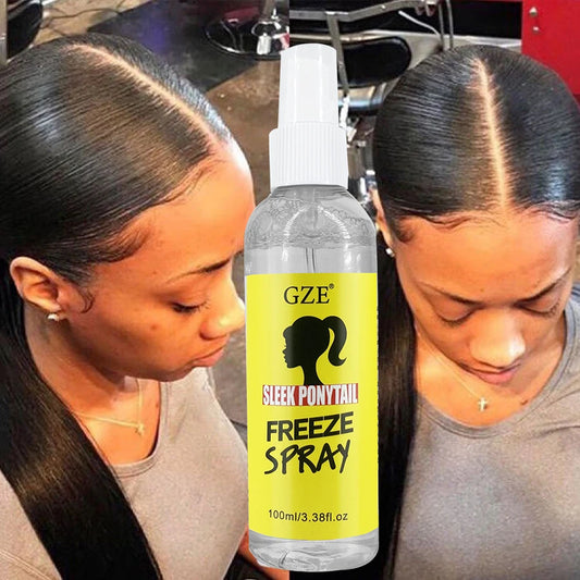 Sleek Ponytail Freeze Spray - Long Lasting Hold, Frizz Control, and Shine - Non-Sticky Formula for Professional Looking