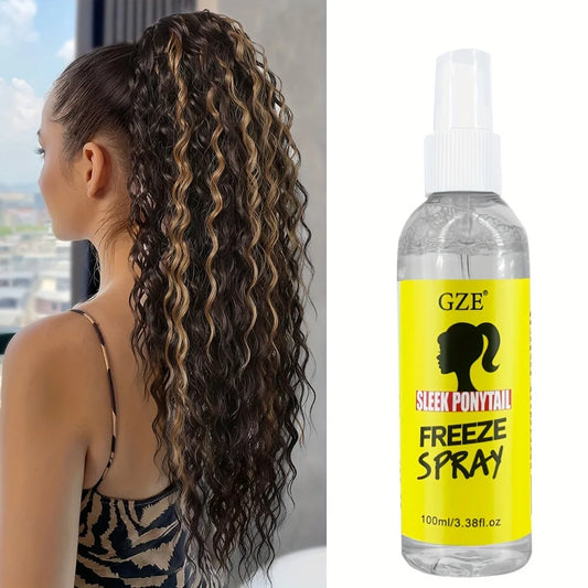 Sleek Ponytail Freeze Spray - Long Lasting Hold, Frizz Control, and Shine - Non-Sticky Formula for Professional Looking