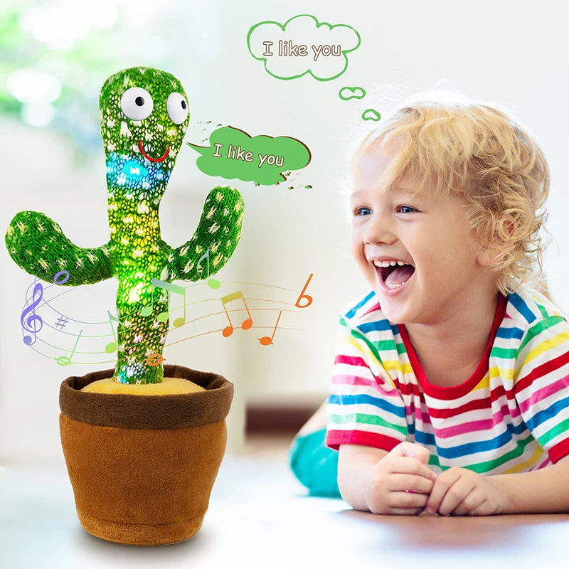 Dancing Cactus 120 Song Speaker Talking Usb Battery Voice Repeat Plush Cactu Dancer Toy Talk Plushie Stuffed Toys for Kids Gift