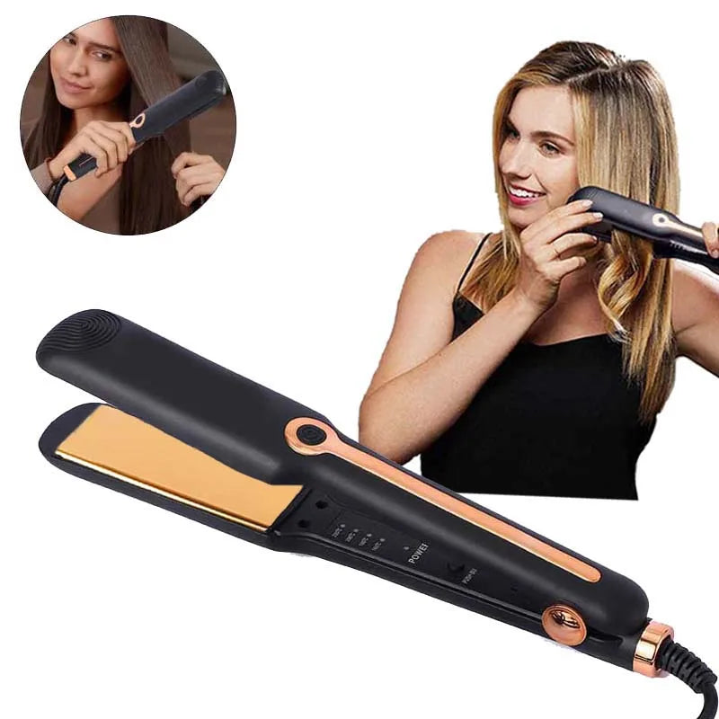 Professional Ceramic Hair Curly Hair Straightener Flat Iron Fast Heat Portable for Salon Household Temperature Adjustable