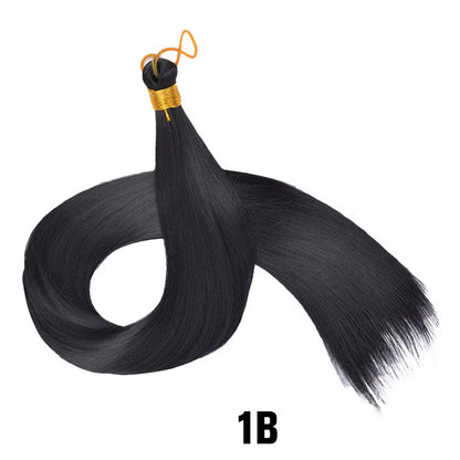 Elevate Your Look with 26 Inch Silky Bone Straight Synthetic Crochet Braids - Ombre Black Hair Extensions
