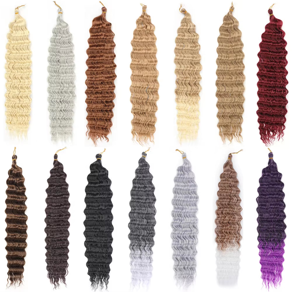 Transform Your Look with Our Deep Wave Crochet Hair - Synthetic Passion Twist Braiding Hair Extensions for Stunning Afro Curls and Ocean Waves