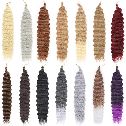 Transform Your Look with Our Deep Wave Crochet Hair - Synthetic Passion Twist Braiding Hair Extensions for Stunning Afro Curls and Ocean Waves
