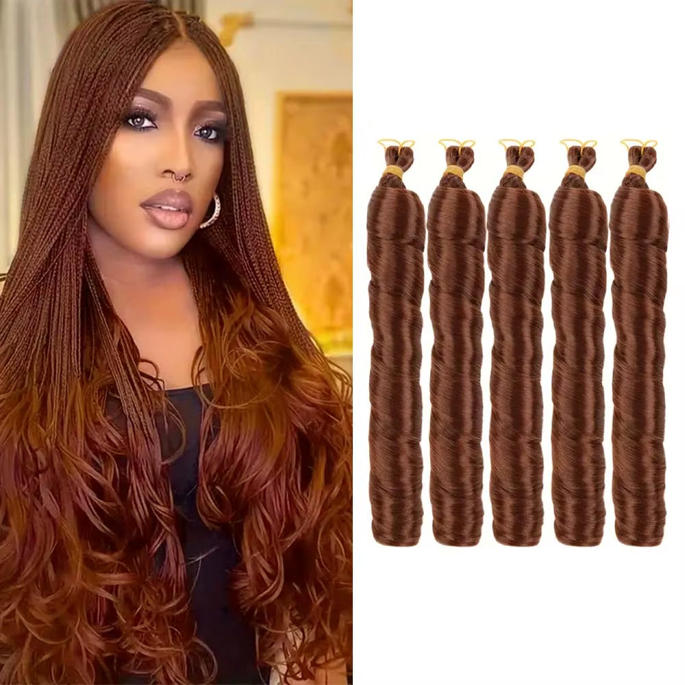 Elevate Your Style with 24-Inch Synthetic French Curls Crochet Hair - Pre-Stretched Loose Wave Braiding Hair in Ombre Colors