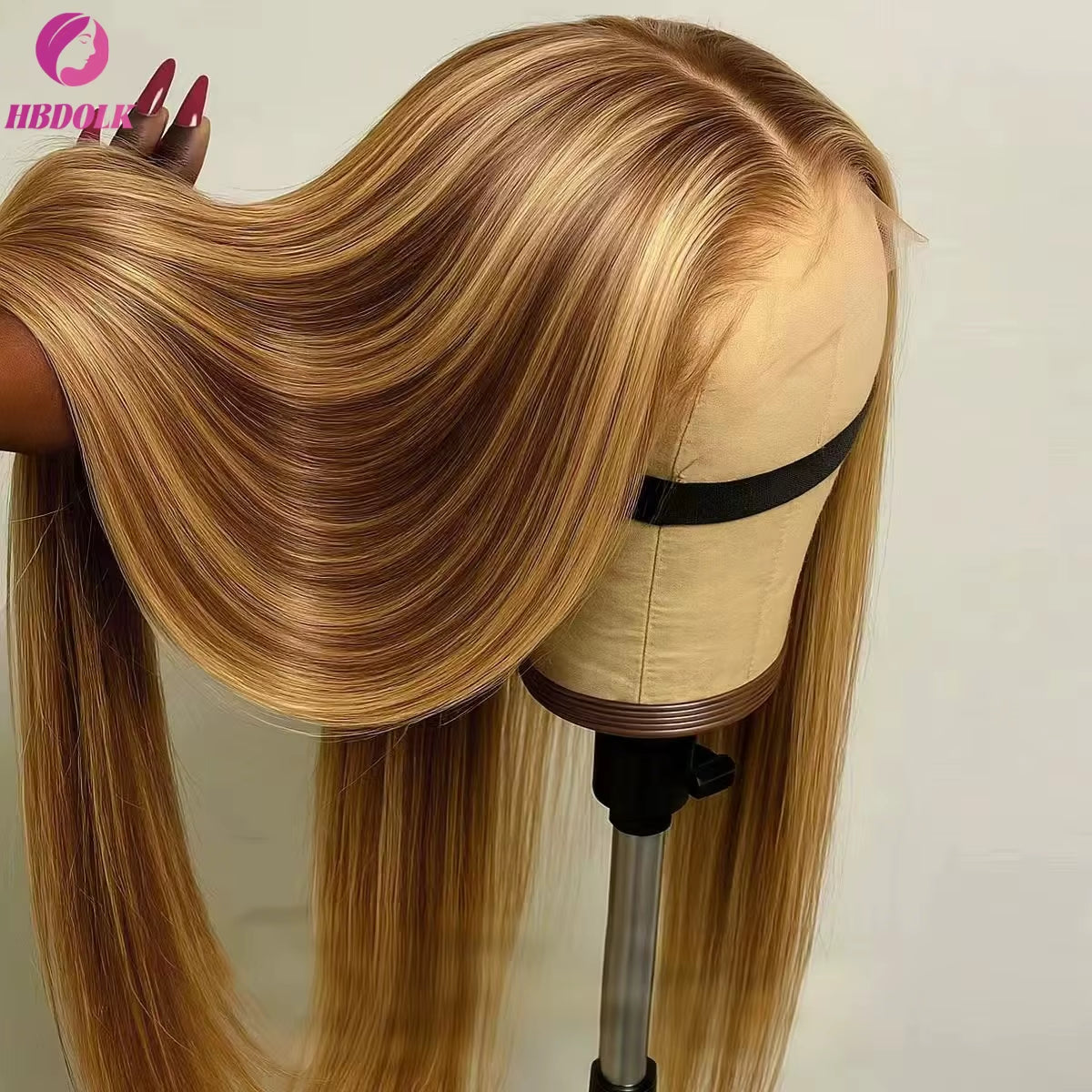 Ombre Honey Blonde 4/27 Highlight 5X5 13X4 Bone Straight Lace Front Wig Human Hair Pre Plucked with Baby Hair