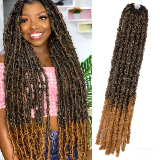 Transform Your Look with 10Strand Butterfly Locs Crochet Hair Extensions - 12 Inch Soft Synthetic Curly Braids