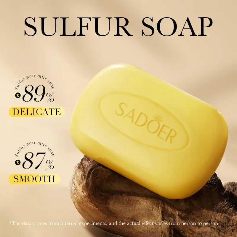 1/2Pcs  Sulfur Mite Removing Facial Soap Universal Handmade Soap for Body Face Wash Foam Moisturizing Facial Cleanser